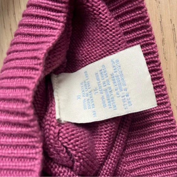 Embroidered V-Neck Button Front Sweater Vest - Raspberry - Picture 4 of 4